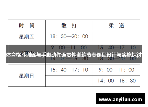 体育格斗训练与手脚动作连贯性训练节奏课程设计与实施探讨